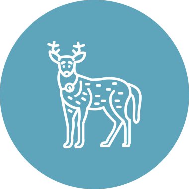 Ren geyiği ikonu vektör çizimi tasarımı