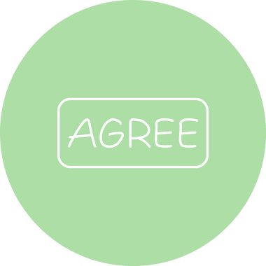 Katılıyorum Düğme Simgesi, Basit İllüstrasyon