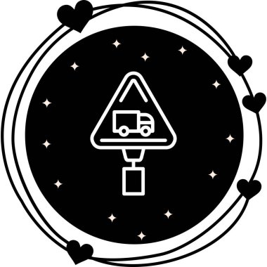 Kamyon Hattı Basit Simgesi