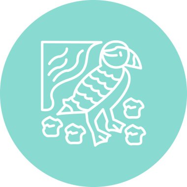 Puffin kuş simgesi vektör çizimi tasarımı