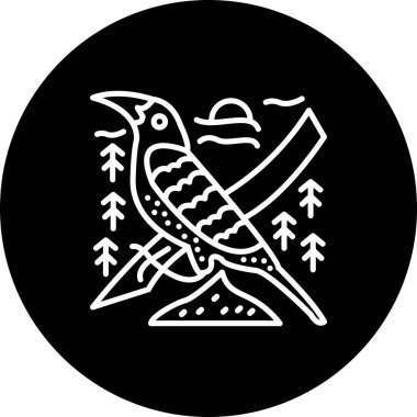 Chestnut başlıklı Oropendol ikon vektör illüstrasyon tasarımı