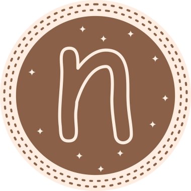 Küçük harf N web simgesi vektör illüstrasyonu