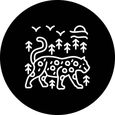Leopar simgesi vektör çizimi