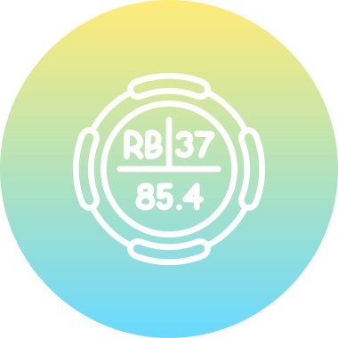 Rubidium Kimyasal Element Basit Simge, Vektör