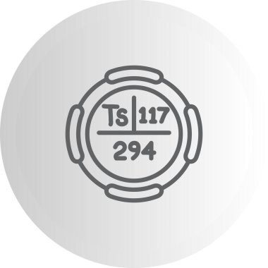 Tennesin sembolü, periyodik tablonun kimyasal elementi, vektör simgesi