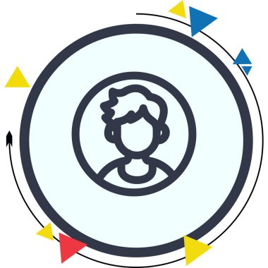 Kullanıcı simgesi. Genç bir çocuğun basit bir çizimi.