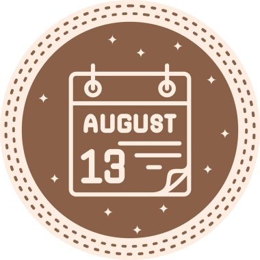 13 Ağustos Zarif Vektör Sanat Nesnesi