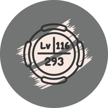 Livermorium sembolü, periyodik tablonun kimyasal elementi, vektör simgesi