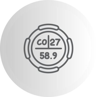 Kobalt sembolü, periyodik tablonun kimyasal elementi, vektör simgesi