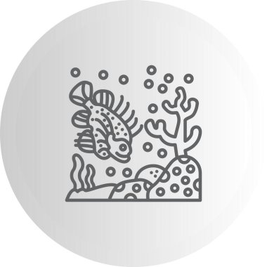 Aslan Balığı simgesi vektör çizimi