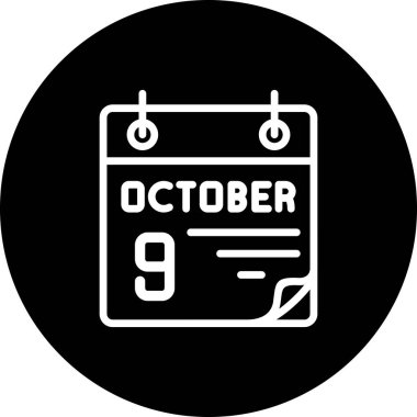 9 Ekim Yaratıcı İşlevsel Web Grafik Sembolü