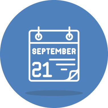 21 Eylül takvim simgesi, vektör illüstrasyonu          