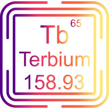 Terbiyum Kimyasal Element Basit Simge, Vektör