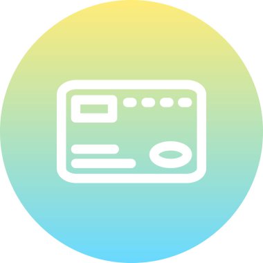 Kredi Kartı Çizgisi Simgesi Basit Görüntü Beyaz Arkaplanda İzole Edildi