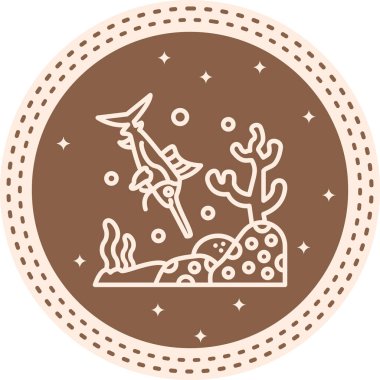 Yelken Balığı ikon vektör çizimi