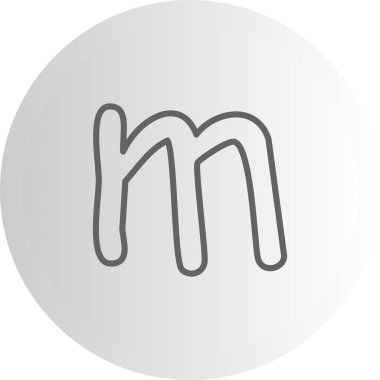 Küçük Harf M web simgesi vektör illüstrasyonu