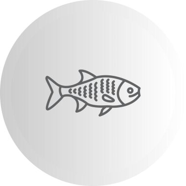 Gümüş Balık web simgesi vektör illüstrasyonu