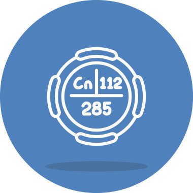 Kopernik sembolü, periyodik tablonun kimyasal elementi, vektör simgesi