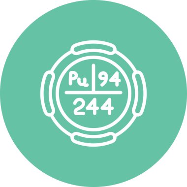 Plütonyum sembolü, periyodik tablonun kimyasal elementi, vektör simgesi