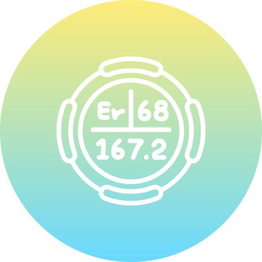 Erbiyum sembolü, periyodik tablonun kimyasal elementi, vektör simgesi