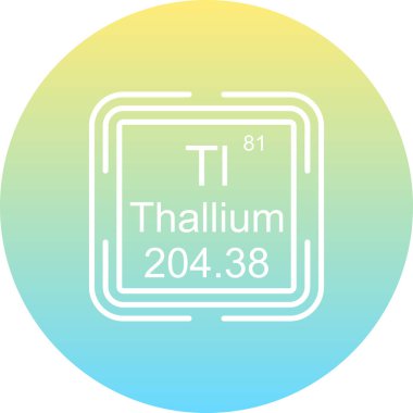 Talyum sembolü, periyodik tablonun kimyasal elementi, vektör simgesi