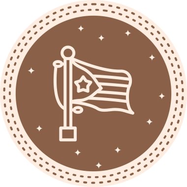 Bayrak direğindeki Porto Riko bayrağını yumuşak bir gölgeyle beyaz bir arkaplanda sallıyor..