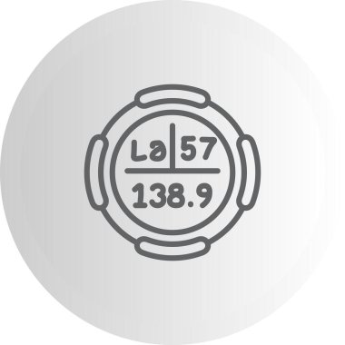 Lantanum sembolü, periyodik tablonun kimyasal elementi, vektör simgesi