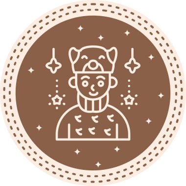 Kutup Ayısı kostümü giyen adam. Uygulamalar için basit simge