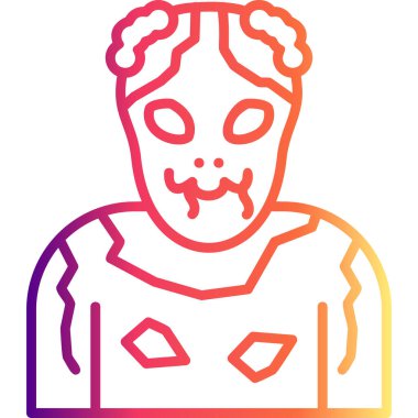 Alnında dikişler ve yakınlarda uçan yarasalarla gülümseyen bir zombiyi çiziyorum..