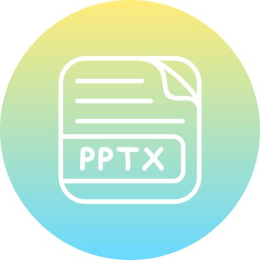 Gradyan Çember arka planına sahip pptx Dosyasını temsil eden simge