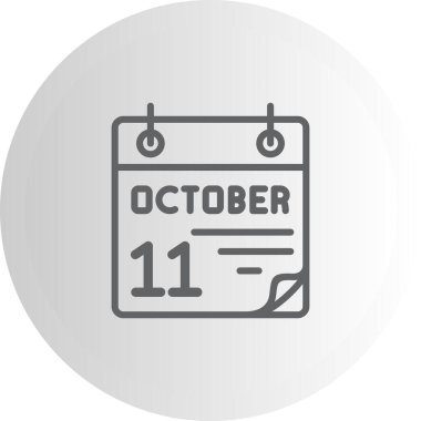 11 Ekim takvim simgesi, vektör illüstrasyonu                