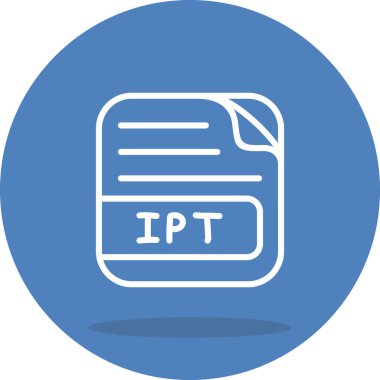 Beyaz ipt Dosya simgesi ve Gölge içeren Mavi Çember