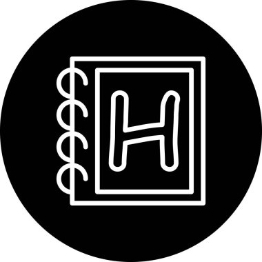 Büyük Harf H Web simgesi vektör illüstrasyonu