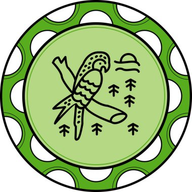 Kızıl Macaw simge vektör çizimi