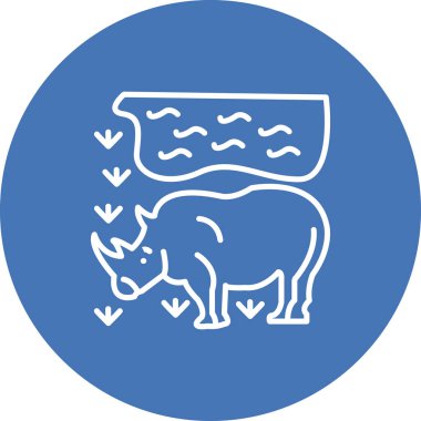 Gergedan simgesi vektör çizimi tasarımı