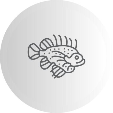 Aslan Balığı simgesi vektör çizimi