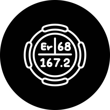 Erbiyum sembolü, periyodik tablonun kimyasal elementi, vektör simgesi