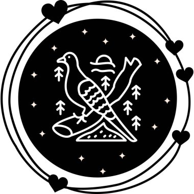 Benekli Güvercin simgesi vektör çizimi