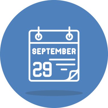 29 Eylül takvim simgesi, vektör illüstrasyonu          