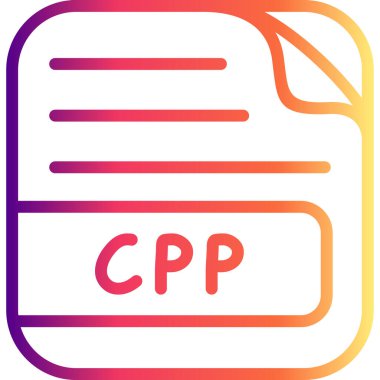Gradyan arkaplan tasarımlı renkli cpp Dosya simgesi