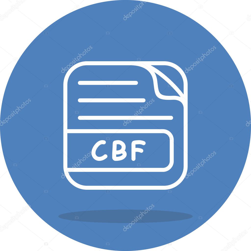 Blue Circle featuring white cbf File icon and Shadow