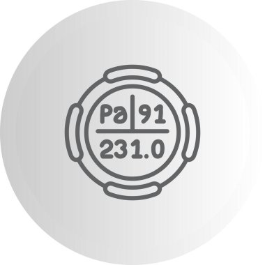 Protaktinyum sembolü, periyodik tablonun kimyasal elementi, vektör simgesi