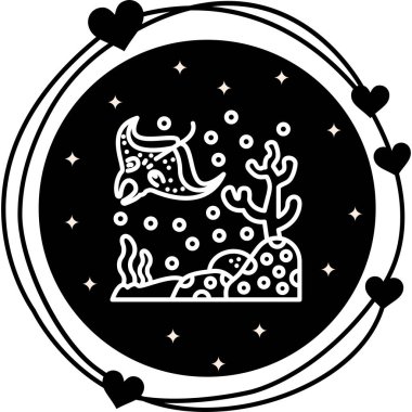 Manta Ray web simgesi vektör illüstrasyonu