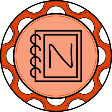 Büyük harf N Ayrı İşlevsel İşlevsel Grafik Elementi