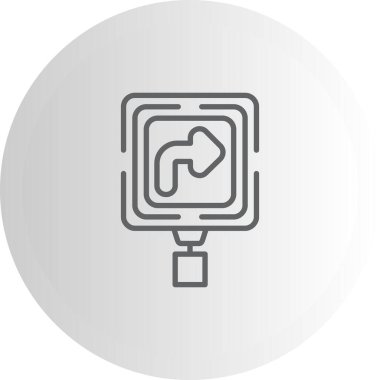 Öndeki Eğri Web simgesi vektör resimlemesi