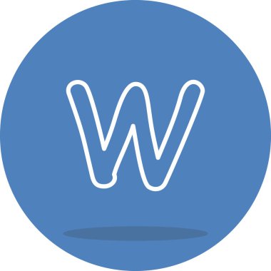 Küçük Harf W Ayrı Profesyonel Yaratıcı Grafik Elementi