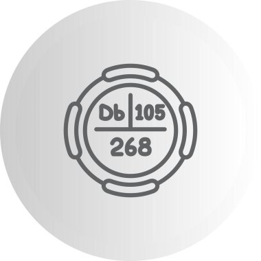 Dubnium sembolü, periyodik tablonun kimyasal elementi, vektör simgesi