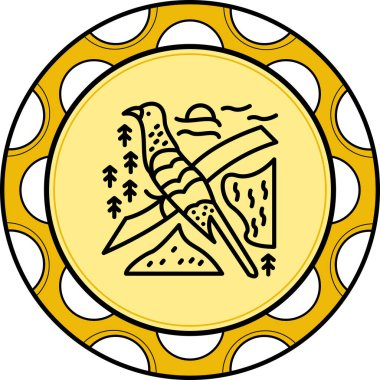 Sarı gagalı Cuckoo simgesi vektör illüstrasyon tasarımı