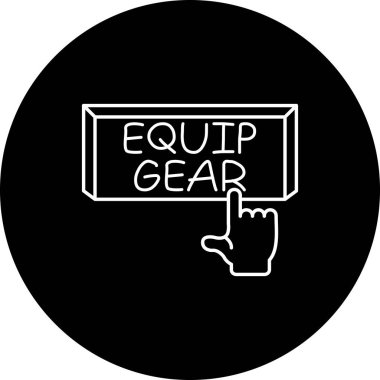 Equip Gear Web simgesi vektör illüstrasyonuName