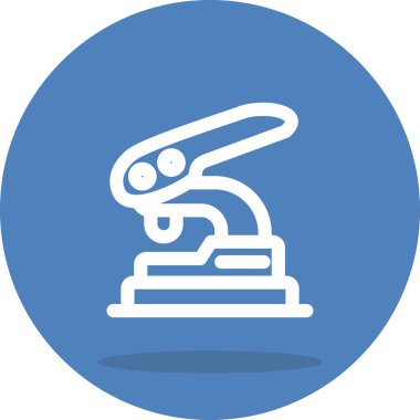 minimalist satır simgesi ofis kırtasiyesini ve belge organizasyonu görevlerini temsil etmek için dairesel düğmenin içinde profesyonel delik açıcı içerir.